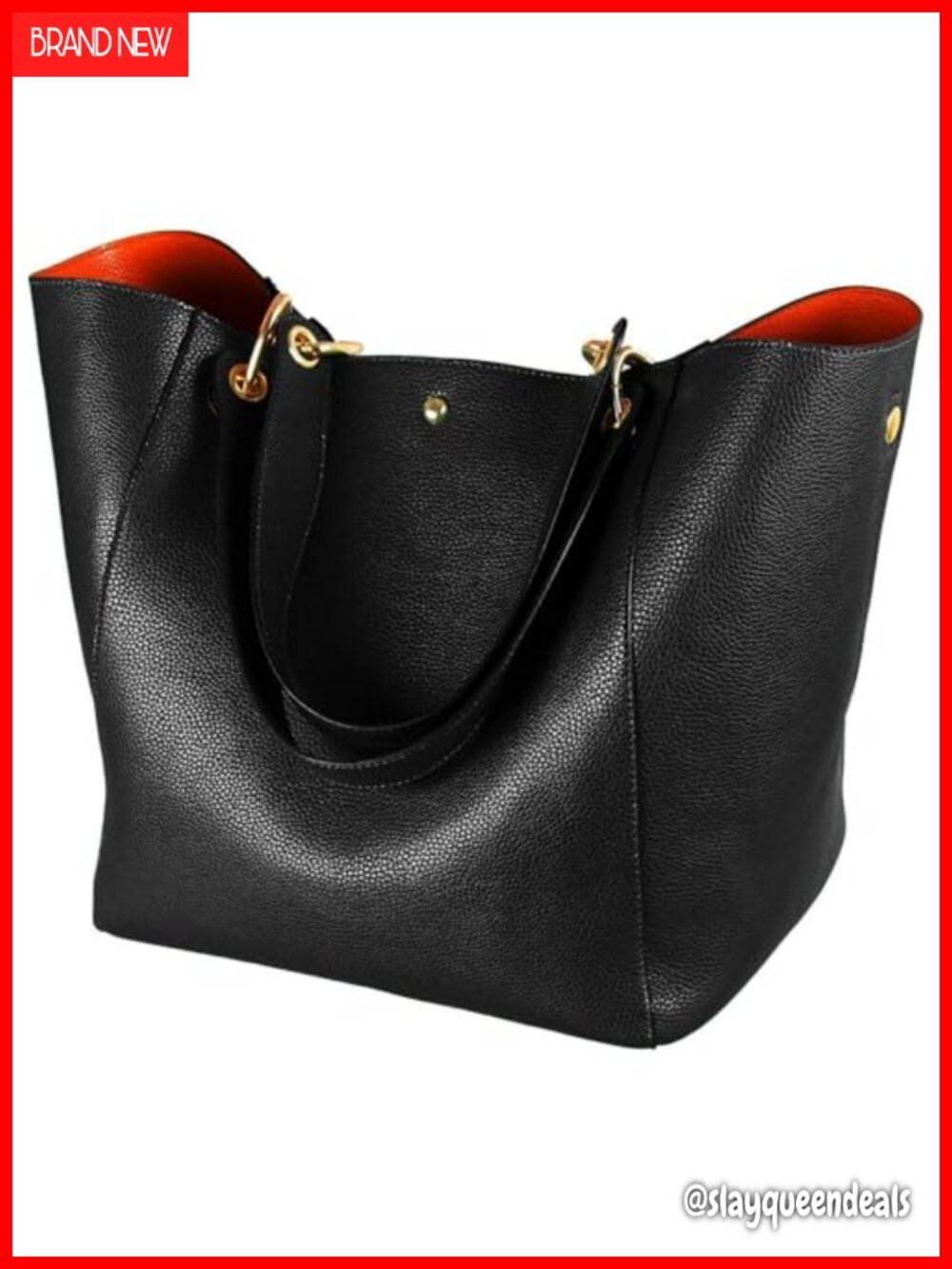 Large Work Tote Bag for Women Vegan Leather Bucket Purse Shoulder Bag